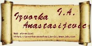 Izvorka Anastasijević vizit kartica